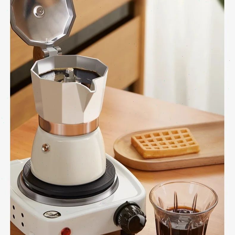 Coffee Equipment Set - Round-bottomed Moka Pot Single Valve Small