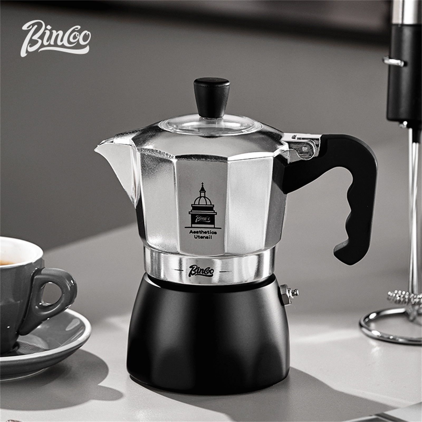 BINCOO Double Valve Moka Pot，E - đánh giá và giá Coffee Equipment Set