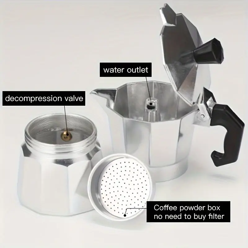 Classic Aluminum Moka Pot 50-3 - đánh giá và giá Coffee Equipment Set