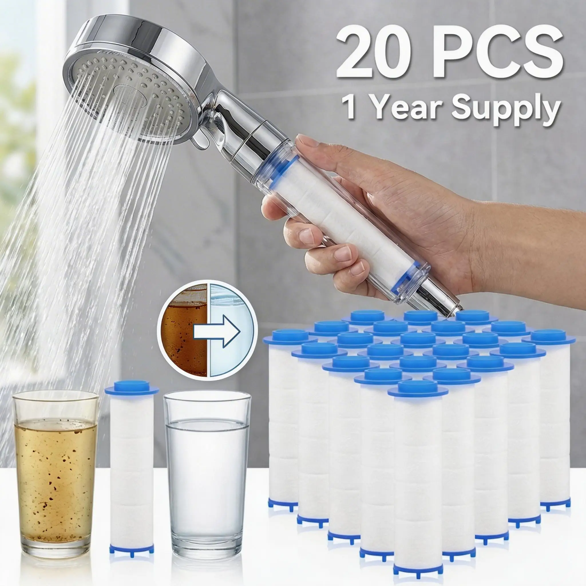 20Pcs Shower Head Filter PP Co - đánh giá và giá Water Filter Cartridge